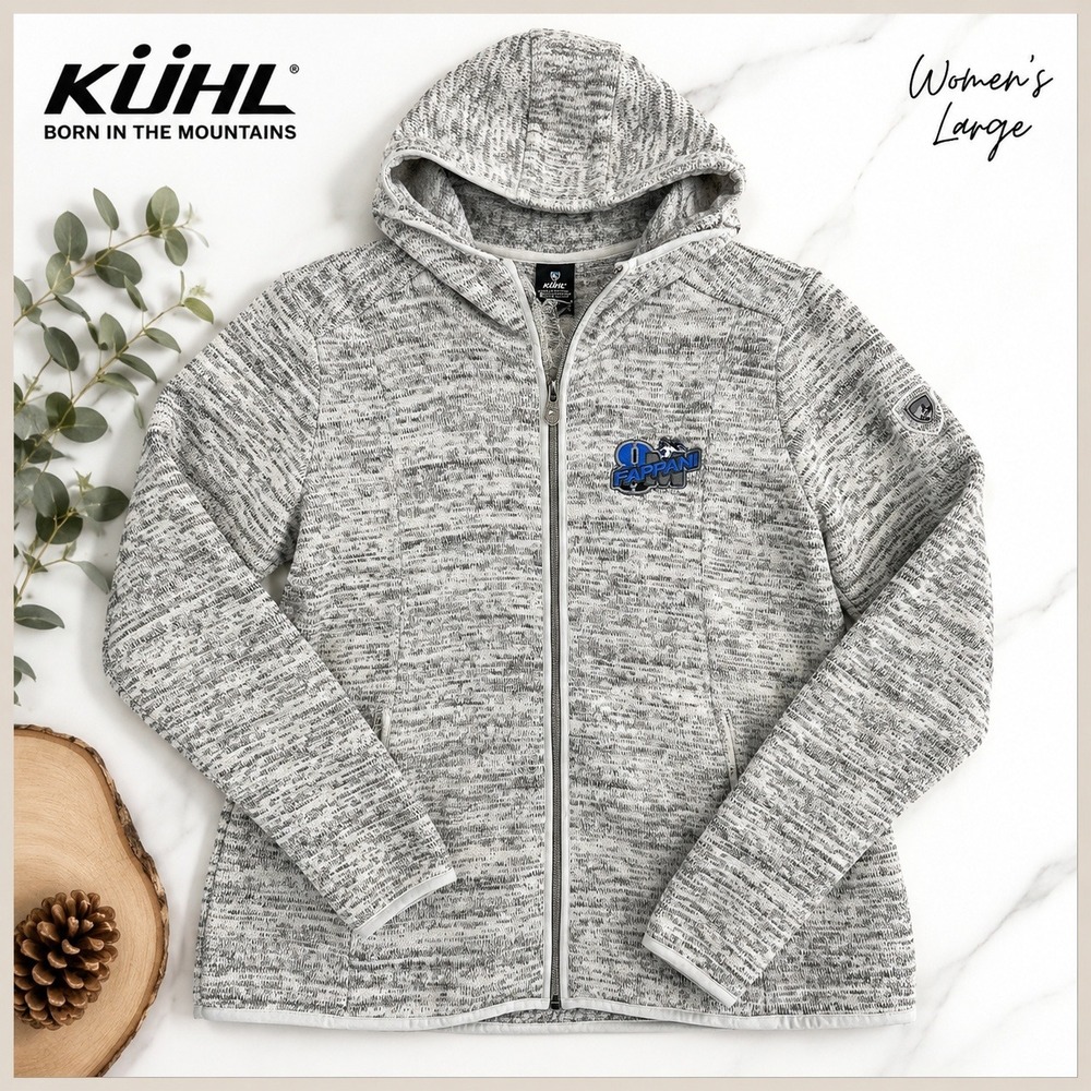 Kuhl Ascendyr Hoodie Women L Gray Fleece Jacket Fappani Performance Horses Logo